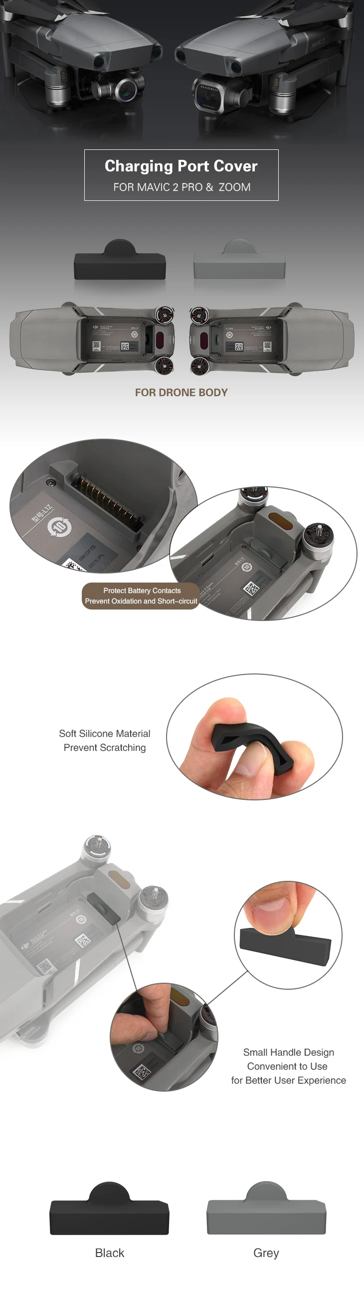 3+1 Silicone Dust Plug Cover Body Protector  for DJI MAVIC 2 PRO ZOOM Drone